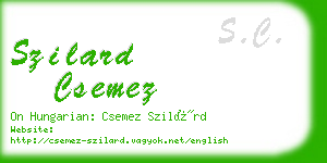 szilard csemez business card